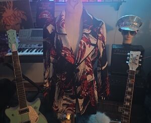 Alberto Makali Black and Red Abstract Blazer